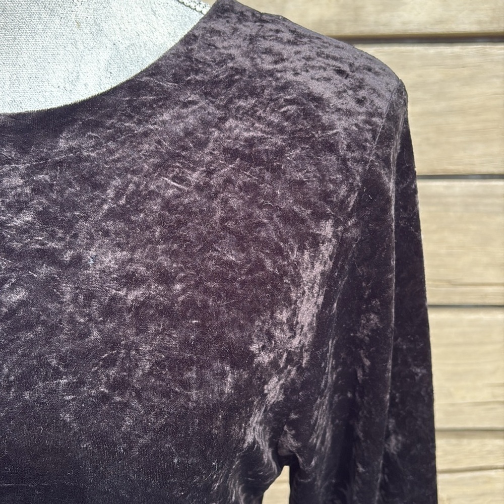 Crushed Velvet Black Midi Dress Sz Sm/med - Picture 9 of 11